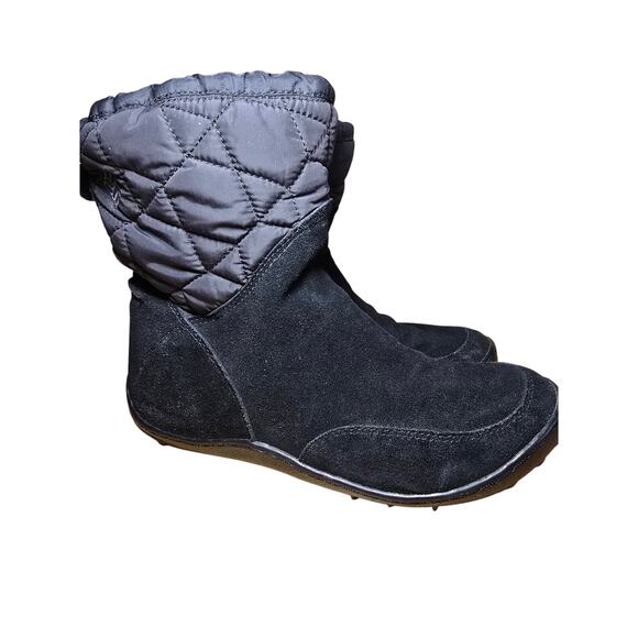 Columbia Suede Moccasin Boots Thermal Reflective Omni Heat Black Waterproof Sz 8 - Picture 1 of 9